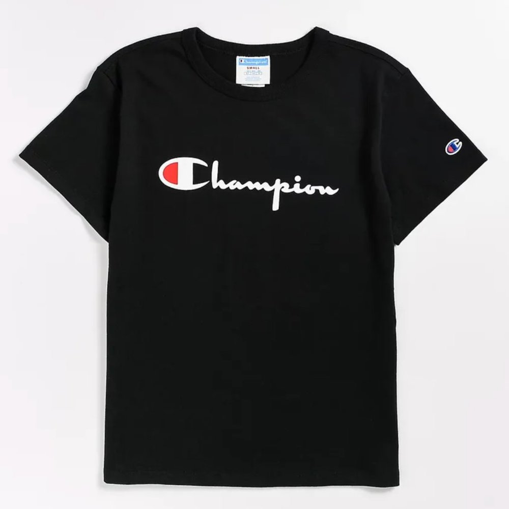 Champion T-Shirt Script Logo‎ Black Small